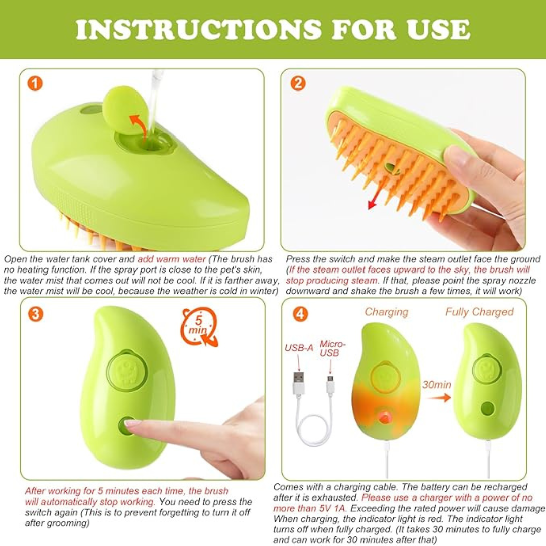 NexoShop | Cepillo de Vapor Anti-Pelo para Perros y Gatos